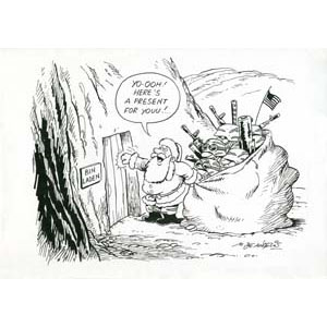 	Caccia a Bin Laden a Natale, 2003,  Cartoonists  & Writers  Syndicate	